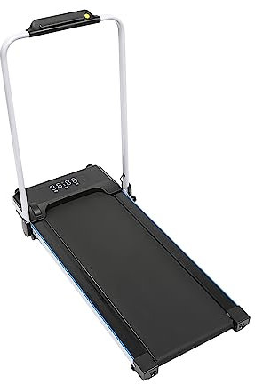 Elektrisches Laufband, 2 hp Laufband für Zuhause bis 10 km/h mit LED-Anzeige und Fernbedienung, Klappbares Laufband für Zuhause und Büro, Schwarz