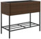 vidaXL Pflanzkübel mit Ablage, Blumenkübel mit Stahlgestell, Hochbeet für Garten Terrasse, Pflanzkasten Blumenkasten, Braun Poly Rattan