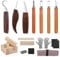 DBREAKS Ciseaux a Bois, Ciseaux à Bois Kit 24 in 1, Outils de Sculpture Bois avec 7 Couteau Sculpture Bois, Gouge a bois, Couteau a Bois, avec Gants Anti-coupures, Pour Débutants/Professionnel