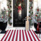 Weihnachtsteppich, gestreift, für Innen- und Außenbereich, maschinenwaschbar, Baumwolle, gewebt, für Veranda, Eingangsbereich, 70 x 109 cm, Rot / Weiß