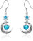 Qings Orecchini Luna con Pendenti Dicembre Tanzanite Argento 925 Orecchini Stella e Luna crescente Celtica con Pietra di Nascita di Cuore per Donne