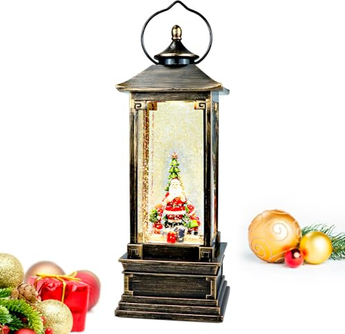Avilia Animierte Weihnachtslaterne mit Musik und LED-Lichtern, 29 x 14 x 14 cm – ideal für die Dekoration Ihres Hauses während der Weihnachtsfeiern – Hergestellt aus langlebigen Materialien und