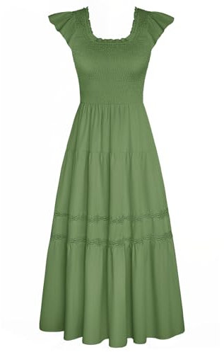 Grünes Kleider Für Hochzeitsgäste Damen A-Linie Lang Kleid Für Sommer Grün XXL