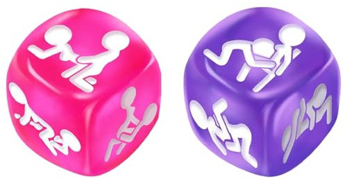 IKOPFLN Würfelspiel-Set, Sexstellungen für Paare, Erotikwürfel Sexstellungen Lehrbuch für Paare, Würfelspiel Humorspiel Paar Partyspiele Schlafzimmer Geschenk für Paar Sex Liebhaber, 2 Stück