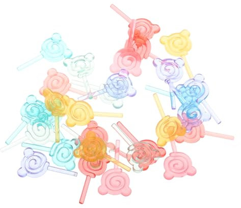 MUSISALY 30pcs Miniature Lollipop Dollhouse Candy Models 6-Colour Realistic Ornaments for Creative Play DIY Crafts and Room Decoration