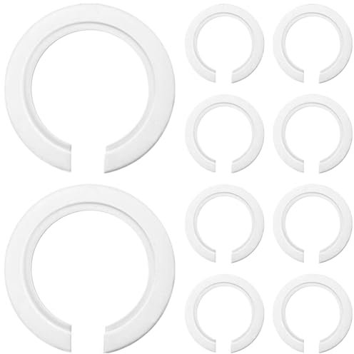 CATOR Anillos Convertidores de Plástico, 10 Unids E27 a E14 Adaptador de Anillo de Pantalla de Lámpara, Anillo Reductor para Colocar Pantallas de Lámpara, Blanco