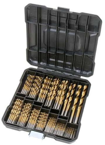 99 Stück Titanium Drill Bit Set: Bohrer Bit Set mit Spiralbohrer Metallbohrer Set Professional Bohrer Set von 1.5mm bis 10mm - Titanium Bohrer für Holz Guss Aluminiumlegierung Kunststoff