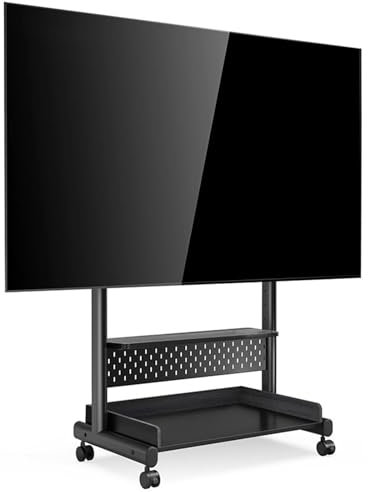 Mobile porta TV con altezza regolabile e ruote girevoli, contenitore aperto, adatto per TV da 40 a 85 pollici, capacità 59,9 kg, ideale per uso domestico e ufficio