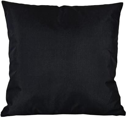 JACK 50x50cm Outdoor Lounge Kissen Dekokissen inkl. XXL-Füllung Wasserabweisend Sitzkissen Garten Stuhl Lotus Effekt, Farbe:Schwarz