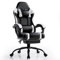 Sedia Gaming Ergonomica, Poltrona Gaming con Schienale Regolabile, Sedia da Gamer con Poggiatesta e Supporto Lombare, Sedia Gamer in Pelle Sedia Gaming con Poggiapiedi (Cuscino piatto, Bianco)
