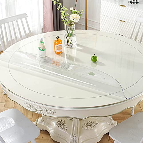Mantel transparente de 1 mm de grosor, PVC suave, protector redondo para mesa de reuniones, protector de mesa de cristal, 110 cm de diámetro, duradero y fácil de limpiar