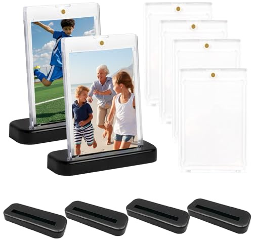 6 Stück Magnetic Card Holder, 35PT Magnetischer Kartenhalter mit Kartenständer Sammelkarten HüLlen Karten Sleeves für Top Loader Karten Handelskarten Sportkarten