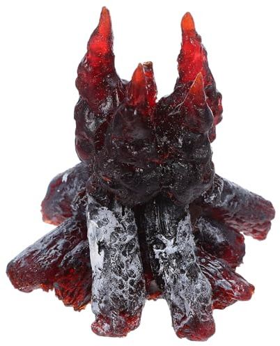 DECHOUS Mini Feu de Camp Factice en Résine – Décor Miniature sans Fumée – Fausse Bûche Réaliste pour Micro-Paysages Projets de Bricolage et Décoration Intérieure – Modèle Taille Standard