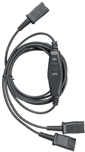 Weatwo Training Y Splitter Adapter Cable to Plantronics QD Headphone | with Volume Mute Controls, Compatible with All Plantronics Headsets for Call Center, Supervisin, PC, Landline Phone