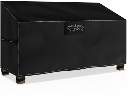 Kingsleeve® Gartenbank Abdeckung 134x66xH63/89 cm Wasserdicht Winterfest Abdeckplane Gartenmöbel Schutzhülle Abdeckhaube Sofa Bank 2 Sitzer Cover