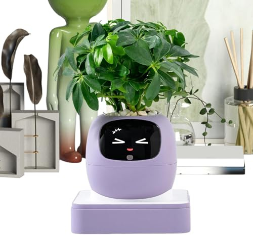 Genérico Pot de Fleurs Intelligent avec Guide d'IA pour l'entretien des et des Animaux domestiques, Lierre pour intérieur, Maison, Bureau, Salon, Chambre, Balcon, Patio, Saint-Valentin, fête