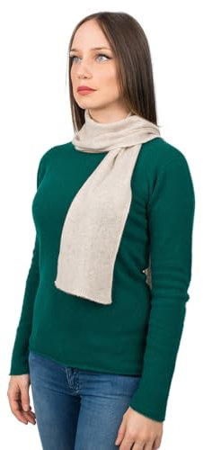 Dalle Piane Cashmere - Mini Schal aus 100% Kaschmir - Made in Italy - für Frau, Farbe: Beige, Einheitsgröße