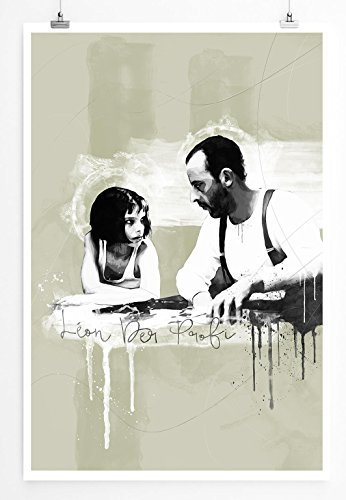 Paul Sinus Art Leon der Profi 90x60cm Splash Art Wandbild als Poster ohne Rahmen gerollt