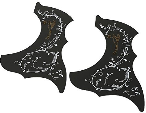 2 Stück Guitar Pickguard, selbstklebend Schlagbrett Scratchplate Ersatzteile für 41Folk Guitar(schwarz)