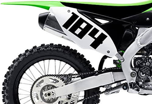 HR-WERBEDESIGN 3x Startnummer Wunschnummer Aufkleber Motorrad Motocross ATV MX Enduro Boot di Schwarz Minimalistisch