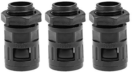 sourcing map Cable Gland Corrugated Tube Connector AD13 Pipe Joint Clamps M16 Screw 3Pcs