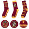 Cinereplicas HARRY POTTER - Chaussettes - Pack de 3 - Unisexes - Maison Gryffondor - Chaussettes à emblèmes - Taille 35 à 45
