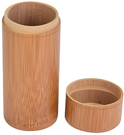 Tarro de té de bambú Tubo de bambú Sellado portátil Caja de Almacenamiento de té Soporte de Almacenamiento Caja de contenedor Cubo de té Wake(M)