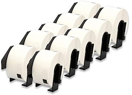 DOREE 10er-Pack DK-11208 weißes Papier Adress-Etiketten 38 mm x 90 mm kompatibel für Brother P-Touch QL-500 QL-500BW QL-570 QL-580 QL-700 QL-710W QL-800 QL-810W QL-820NWB