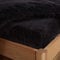 Brentfords Teddy Fleece Fitted Bed Sheet Thermal Warm Soft Luxury Fluffy Cuddly Cosy Bedding, Black - Superking