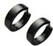Kikuchi Männer Herren Ohrringe Titan Stäbchen Edelstahl Klapp Creolen Ohrstecker Kantig Schwarz Matt 18 mm Ø ERTS006