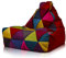 Ecopuf - Keiko Patchwork Pouf Sessel Outdoor - Sitzsack Styroporkugeln - Robuster Stoffsack - Entspannungssessel - Wohnungseinrichtung - Sessel Größe M - 100x80x85cm, Rot A12