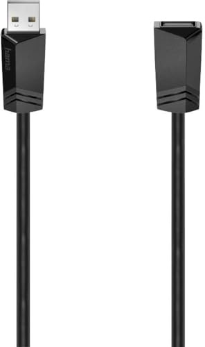 Hama USB A Kabel - USB A (Verlängerungskabel, USB 2.0A Stecker, USB A Buchse, 480Mbit/s, 0,5A, 1,5m) schwarz