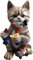 SHIJIAN Garden Dinosaur Eating Gnomes Statues,Dinosaur Eating Gnomes Garden Statue Art Decorations, Jurassic Dinosaur Eating Gnomes Garden Art Outdoor for Fall Winter Garden Decor (Cat)