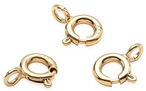 NKlaus 3 x Federring Verschluss Ø 5,4mm 333er Gelbgold Ersatzverschluss für Goldketten 2236