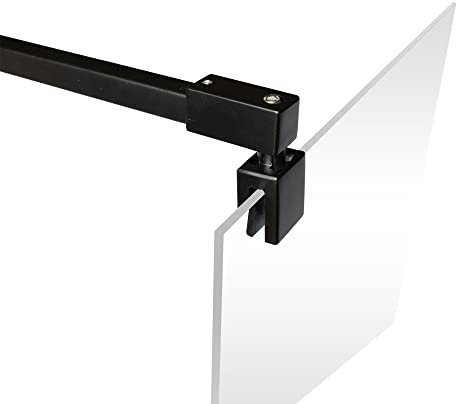Schulte Stabilisator für 5-8 mm Glas, 150 cm kürzbar und winkelbar, Schwarz-matt, Haltestange für Glas/Wand Stabilisation, Wandhalterung für Duschwand