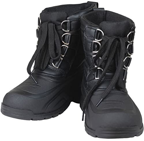 Lazura - Winter Stallschuhe Basic | Thermostiefel für Stall & Koppel | robuste & wetterfeste Stallstiefel | Thermo Reitschuhe in Schwarz | Unisex Winterschuhe in Größe 39