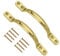 TERF® Traditional Victorian Polished Brass Pull Handle 125mm (5 inch) Sash Sliding Window Handle Including Fixing Screw for Kitchen Cabinet Drawer Cupboard Door Pull Handle and Multi Use - Pack of 2