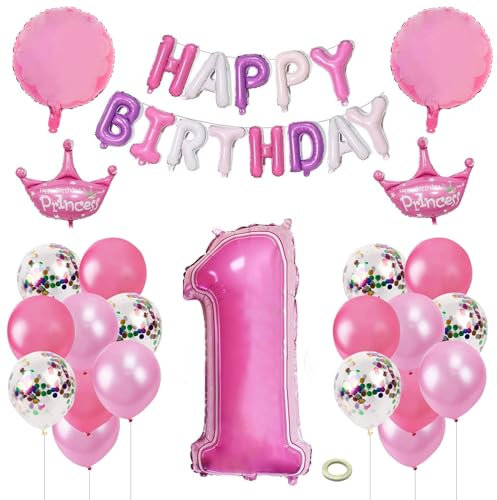 Minnie Party Dekoration,18 Stück Ballon-Set Minnie Mouse 1 Jahr,Minnie Mouse Geburtstagsdeko,Minnie Mouse Deko,Minnie Mouse Themed Geburtstag Dekorationen,für Geburtstag Baby Shower Party Supplies
