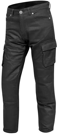 GREAT BIKERS GEAR - Mens Motorcycle Armour Cargo Trouser Motorbike Pants Jeans Protective Bike with Free CE Approved Protectors Black