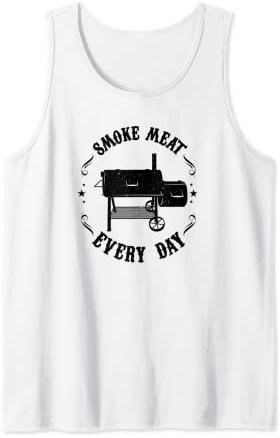 Funny BBQ Pit Reverse Flow Smoker Accessory Dad Grill Gift Tank Top