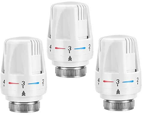 XJYMCOM 3PCS Thermostatic Radiator Head Smart Radiator Valve Replacement Head Heating System Temperature Control Valves Automatic Standard Radiator Valves Replacement for Home Office