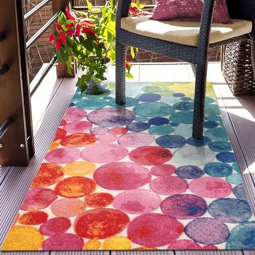TALETA Outdoor Teppich klein, Bunter Tepich für Balkon, Outdoorteppich, Outdoor Carpet, Teppisch Terrasse, Groß: 80 x 150 cm