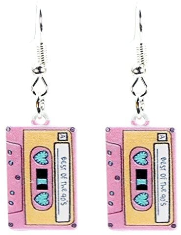 Bluebubble RETRO REWIND Cassette Tape Earrings on Gift Card (Best of the 90s PINK)