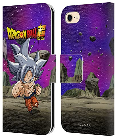Head Case Designs Officially Licensed Dragon Ball Super Ultra Instinct Goku Characters Leather Wallet Case Compatible With Apple iPhone 7/8 / SE 2020 & 2022