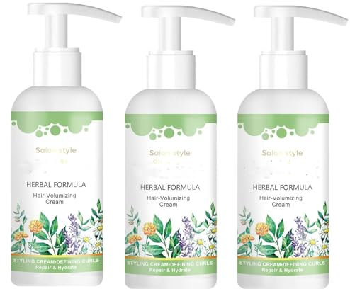 Herbal Formula Hair Volumizing Cream, Fluffy Volumizing Hair Creme, Styling Cream für Definierte Locken und Wellen, Hair Moisturizing Curl Defining Cream for All Hair Types (3 Stück)