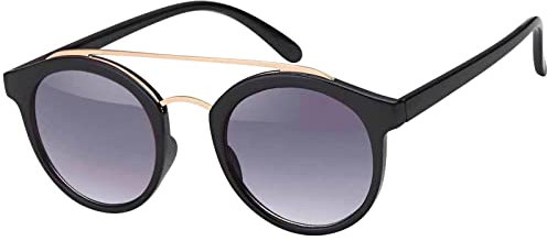 BEZLIT Damen Deppelsteg Designer Sonnenbrille Schwarz Gold
