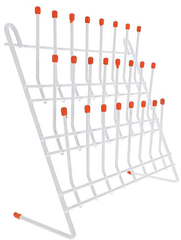 Zpoicaegn Labor-Trockengestell, 24 Stifte, Laborglasgestell, Drahtglaswaren-Trockengestell, Wandhalterung/Freistehender Laborglas-Trockengestell
