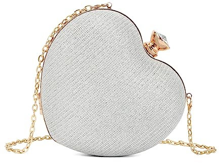 LHHMZ Damen Hochzeits Clutch Abendtasche Herz Clutch Geldbörse Stilvolle Mini Cocktail Ball Tasche Umhängetasche mit Clutch