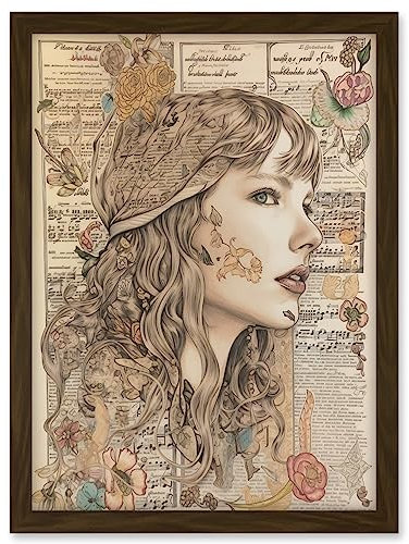 Artery8 Upcycled Music Book Page Singer Portrait Illustration Artwork Framed A3 Wall Art Print