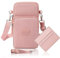 Handytasche Zum Umhängen Damen Handy Tasche Umhängetasche Mit Geldbörse Zum Umhängen Mädchen Mit Kopfhörer Eingang Schultertasche Handytaschen Verstellbar Abnehmbar Schultergurt Armtasche - Rosa